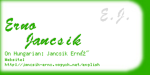 erno jancsik business card